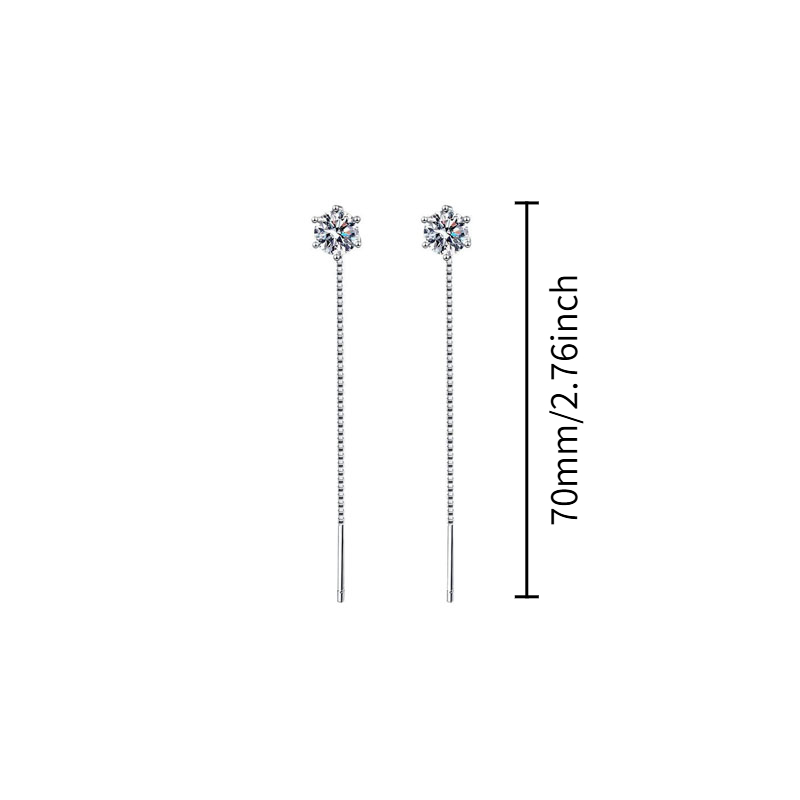 2pcs Women's Classic Stud Earrings with Tassel Design